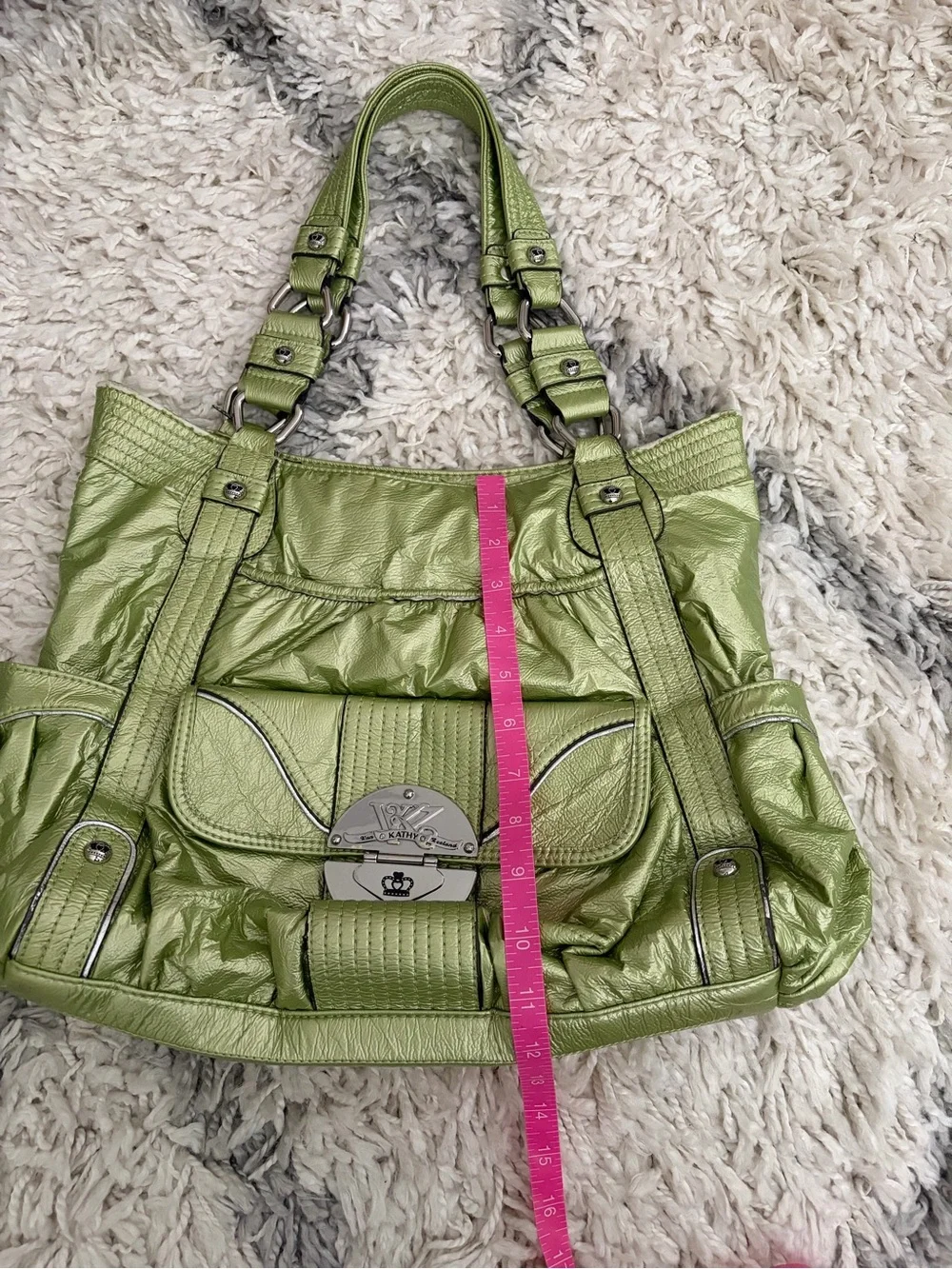 Kathy Van Zeeland Purse Y2K Green - Picture 7 of 12